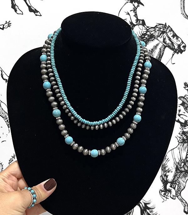 New Arrival :: Wholesale Western Turquoise Navajo Pearl Necklace
