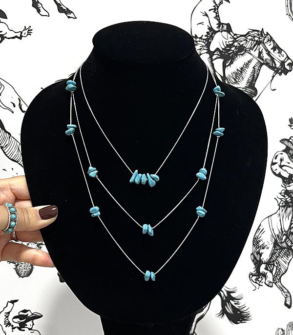 New Arrival :: Wholesale Western Turquoise Layered Necklace 