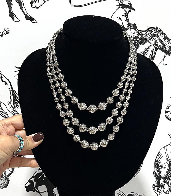 New Arrival :: Wholesale Western Silver Ball Bead Necklace
