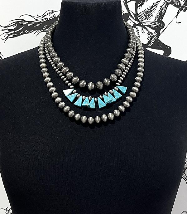 New Arrival :: Wholesale Western Navajo Pearl Layered Necklace