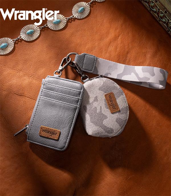 New Arrival :: Wholesale Wrangler Camo Print Dual Pouch Wristlet