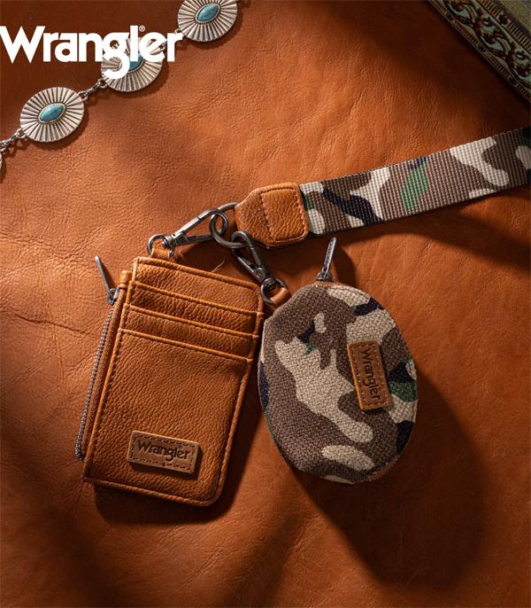 New Arrival :: Wholesale Wrangler Camo Print Dual Pouch Wristlet