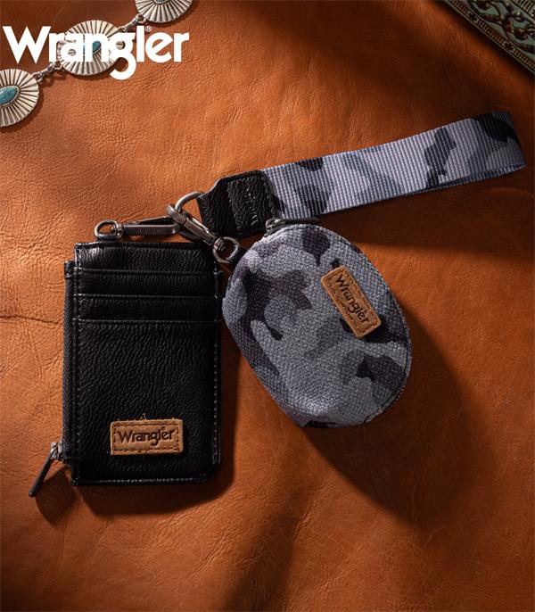 New Arrival :: Wholesale Wrangler Camo Print Dual Pouch Wristlet