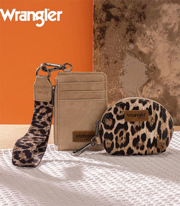 New Arrival :: Wholesale Wrangler Leopard Dual Pouch Wristlet