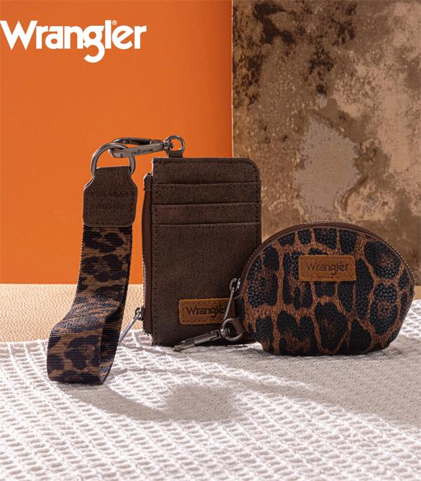 New Arrival :: Wholesale Wrangler Leopard Dual Pouch Wristlet