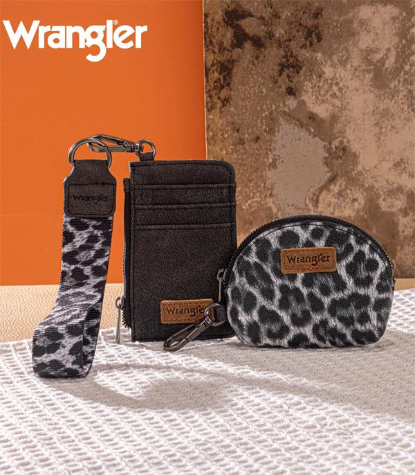 New Arrival :: Wholesale Wrangler Leopard Dual Pouch Wristlet