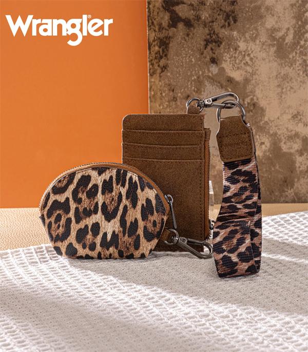 New Arrival :: Wholesale Wrangler Leopard Dual Pouch Wristlet