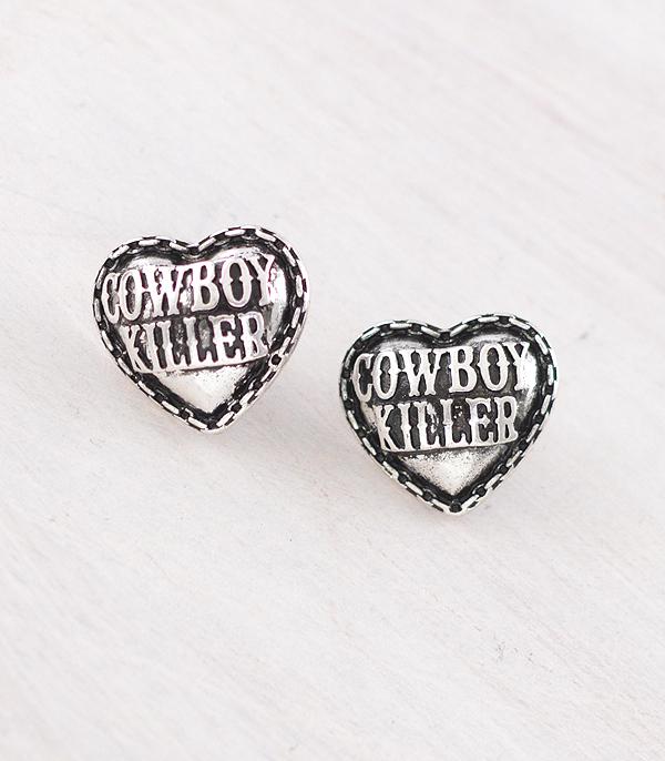 WHAT'S NEW :: Wholesale Western Cowboy Killer Heart Earrings