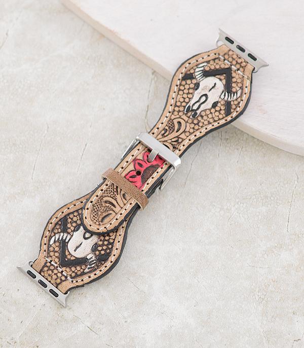 WHAT'S NEW :: Wholesale Western Cow Skull Leather Watch Band