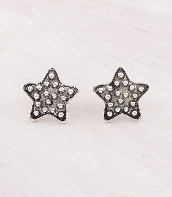 EARRINGS :: WESTERN POST EARRINGS :: Wholesale Western Studded Star Earrings