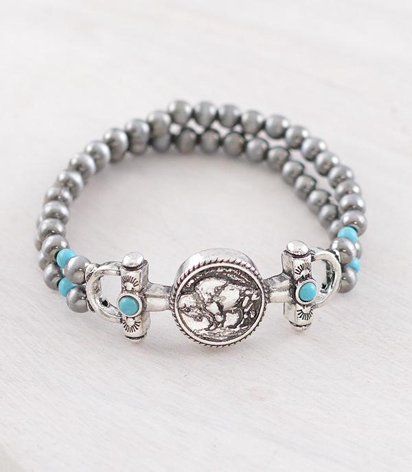 New Arrival :: Wholesale Western Buffalo Coin Navajo Bracelet