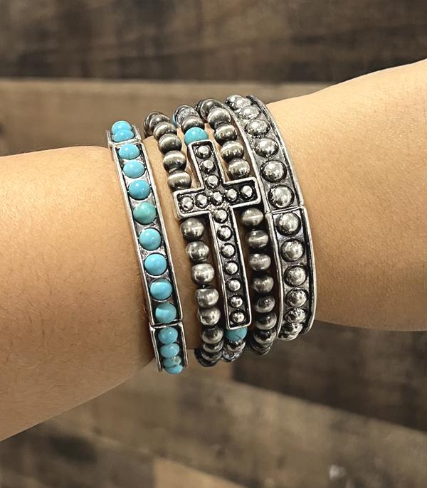 New Arrival :: Wholesale Western Cross Navajo Bracelet Set