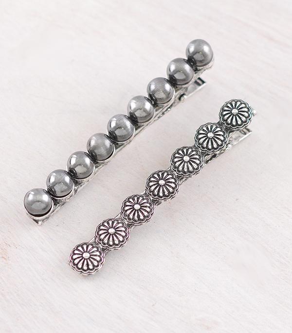 New Arrival :: Wholesale Western Navajo Pearl Concho Hair Clip