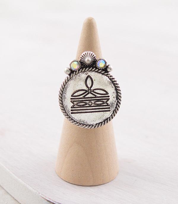 New Arrival :: Wholesale Western Boot Stitch Concho Ring