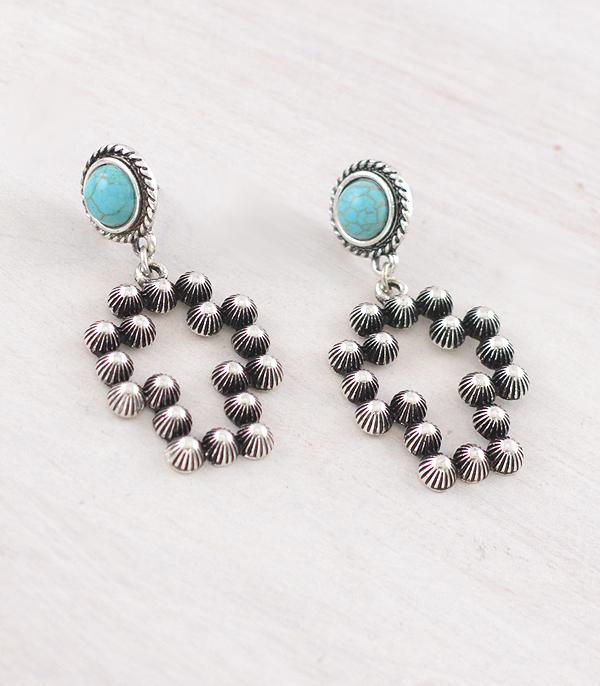 New Arrival :: Wholesale Western Turquoise Post Cross Earrings