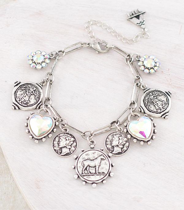 BRACELETS :: LINK :: Wholesale Western Coin Charm Bracelet