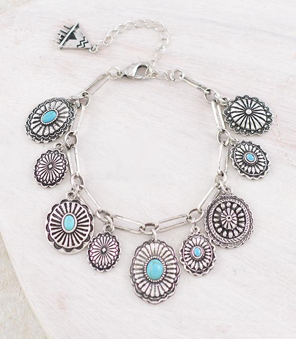 New Arrival :: Wholesale Western Concho Charm Bracelet