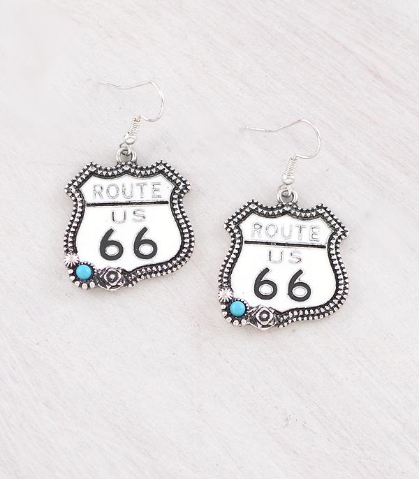 New Arrival :: Wholesale Western Route 66 Earrings