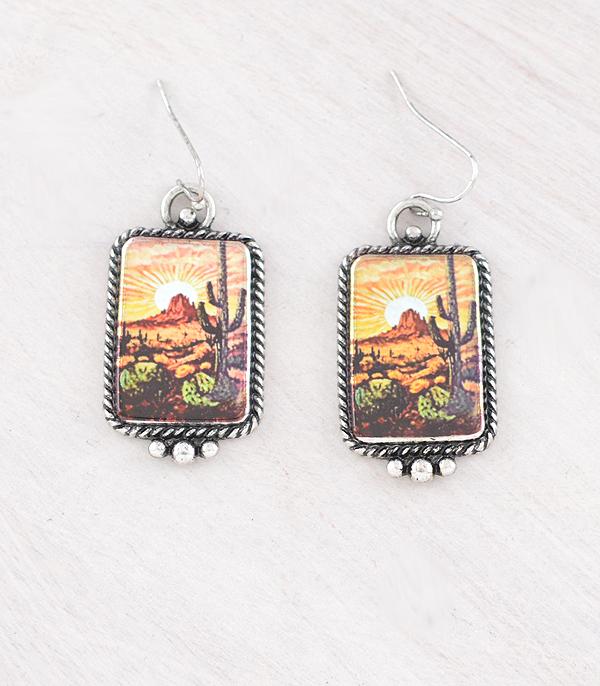 New Arrival :: Wholesale Western Cactus Desert Concho Earrings