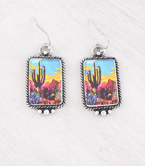 New Arrival :: Wholesale Western Cactus Desert Concho Earrings