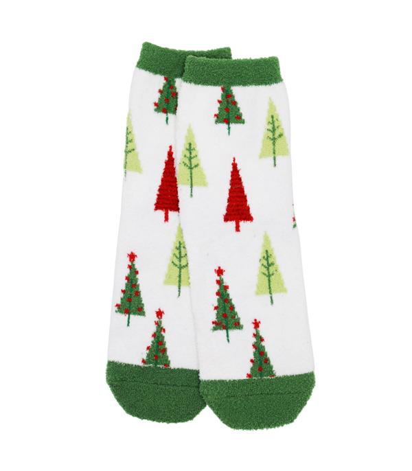 New Arrival :: Wholesale Christmas Tree Fuzzy Socks