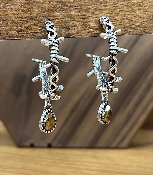 New Arrival :: Wholesale Western Barbwire Hoop Earrings
