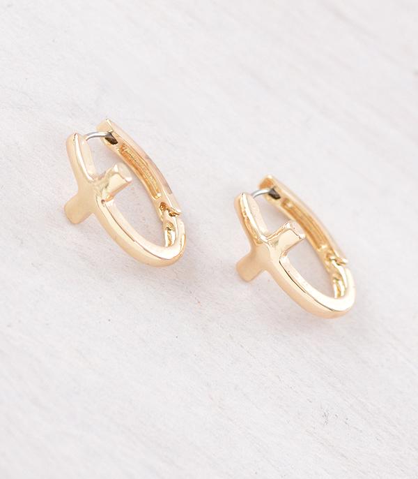 New Arrival :: Wholesale Cross Hoop Earrings