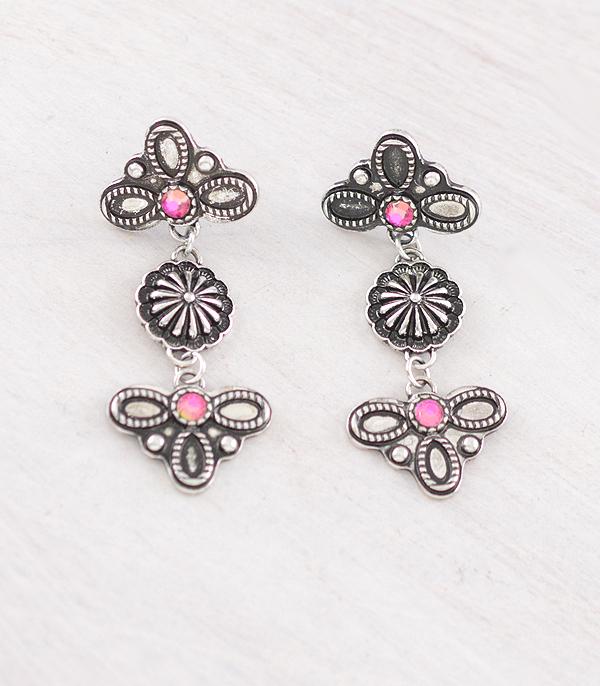 New Arrival :: Wholesale Western Boot Stitch Concho Earrings