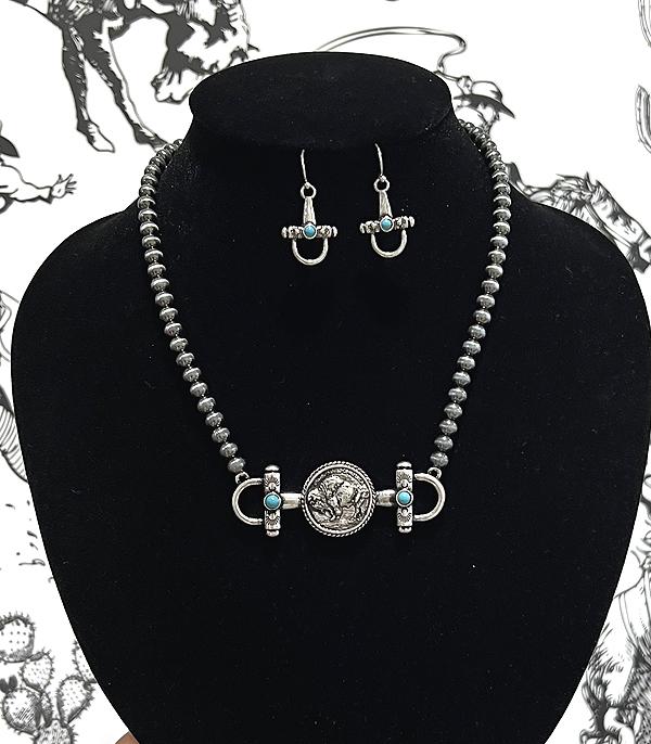 New Arrival :: Wholesale Western Buffalo Coin Necklace Set