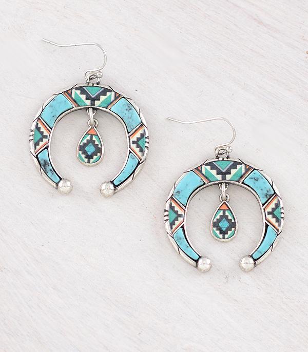 New Arrival :: Wholesale Western Turquoise Squash Blossom Earring