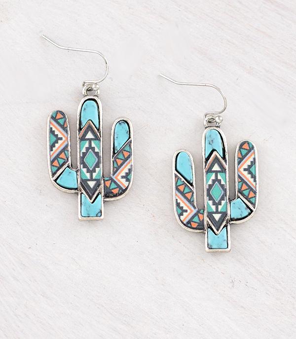 New Arrival :: Wholesale Western Aztec Cactus Earrings