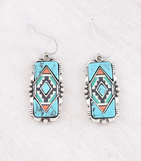 New Arrival :: Wholesale Western Aztec Turquoise Earrings