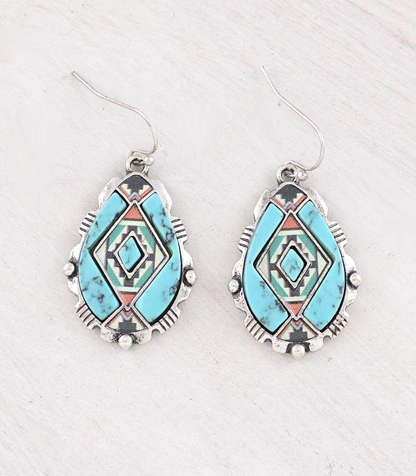 New Arrival :: Wholesale Western Aztec Turquoise Earrings