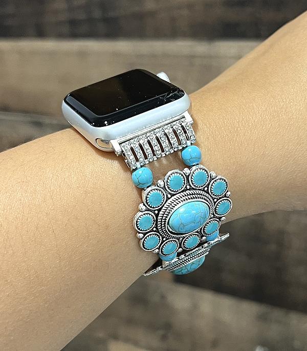 New Arrival :: Wholesale Western Turquoise Concho Watch Band