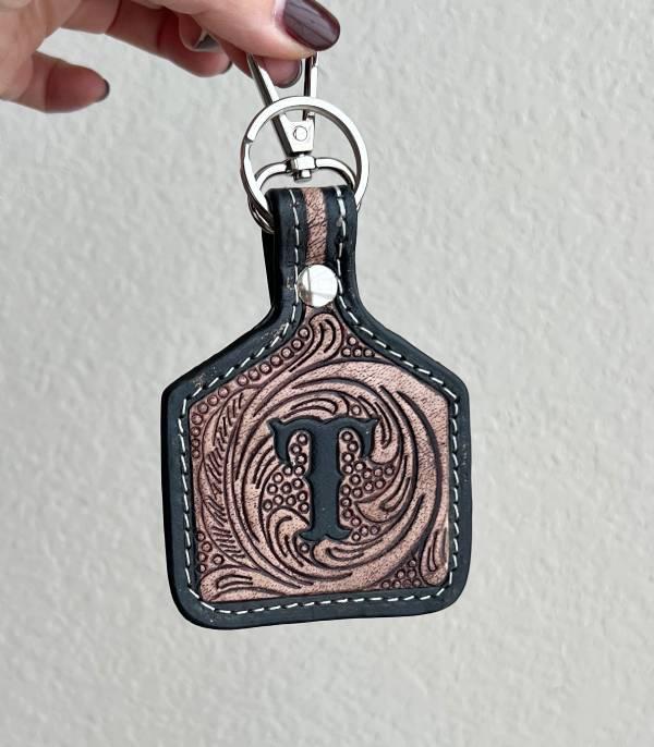 New Arrival :: Wholesale Leather Tooling Initial Keychain