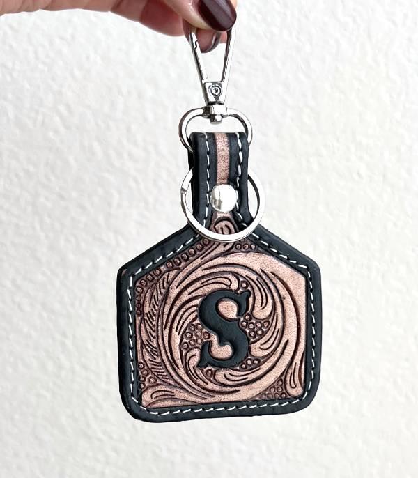New Arrival :: Wholesale Leather Tooling Initial Keychain
