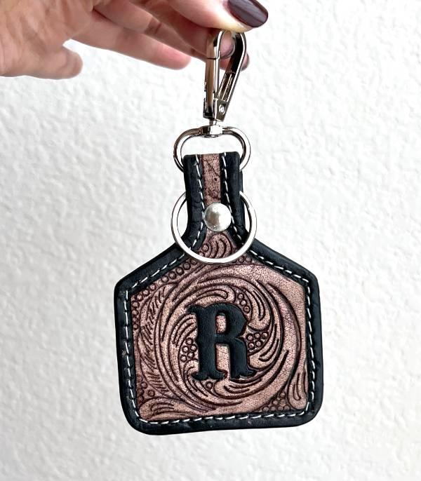 New Arrival :: Wholesale Leather Tooling Initial Keychain