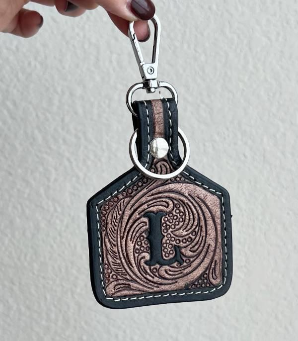 New Arrival :: Wholesale Leather Tooling Initial Keychain