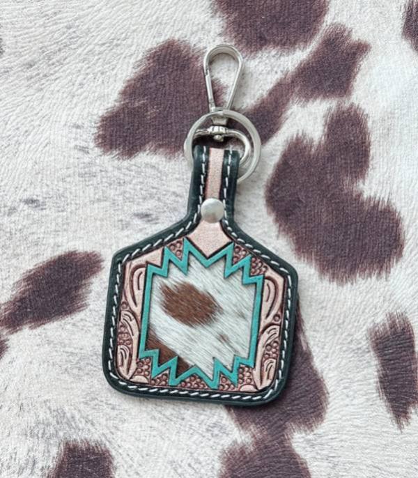 New Arrival :: Wholesale Western Leather Cattle Tag Keychain