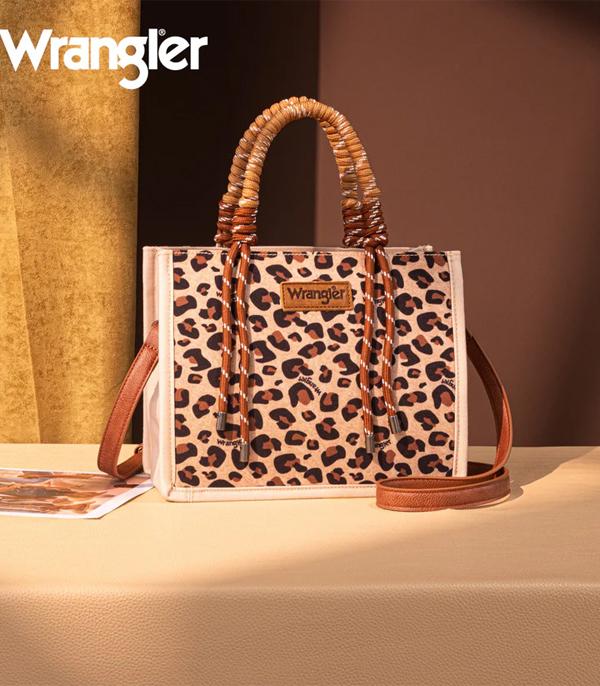 New Arrival :: Wholesale Wrangler Leopar Print Tote Crossbody Bag
