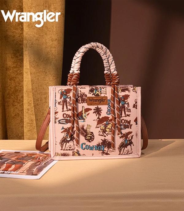 New Arrival :: Wholesale Wrangler Cowboy Print Tote Crossbody 