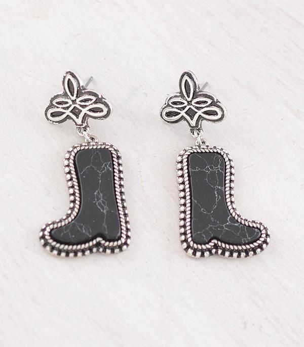 New Arrival :: Wholesale Western Stone Boot Earrings