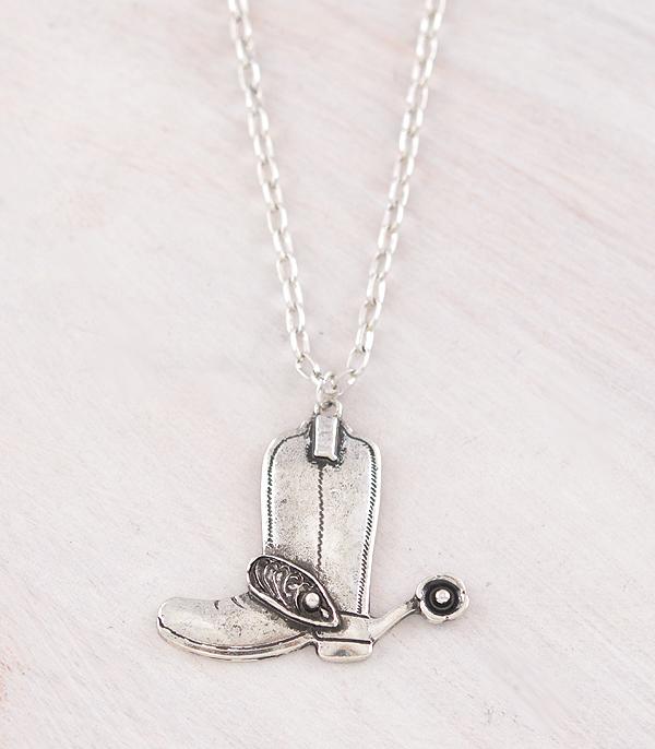 New Arrival :: Wholesale Western Cowboy Boot Pendant Necklace