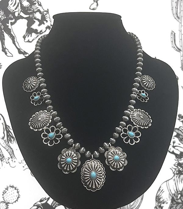 WHAT'S NEW :: Wholesale Western Turquoise Concho Charm Necklace