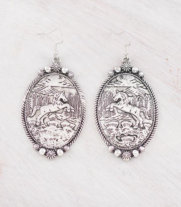 EARRINGS :: WESTERN HOOK EARRINGS :: Wholesale Western Horse Concho Earrings