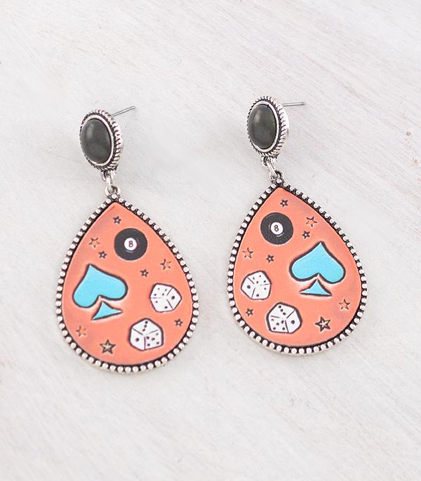WHAT'S NEW :: Wholesale Western Ace Card Teardrop Earrings