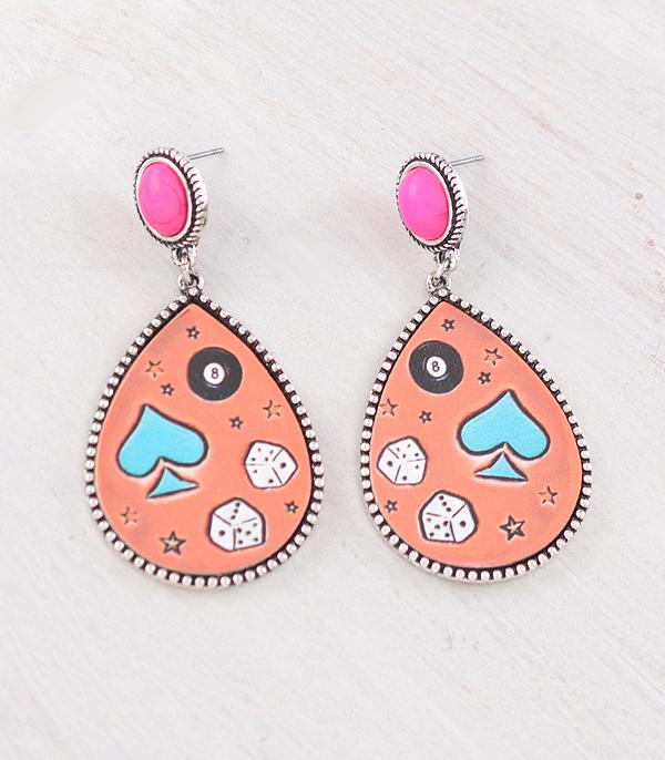 WHAT'S NEW :: Wholesale Western Ace Card Teardrop Earrings