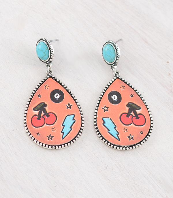 WHAT'S NEW :: Wholesale Western Eight Ball Teardrop Earrings