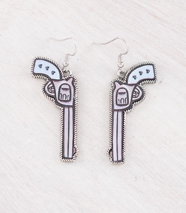 EARRINGS :: WESTERN HOOK EARRINGS :: Wholesale Western Pistol Earrings