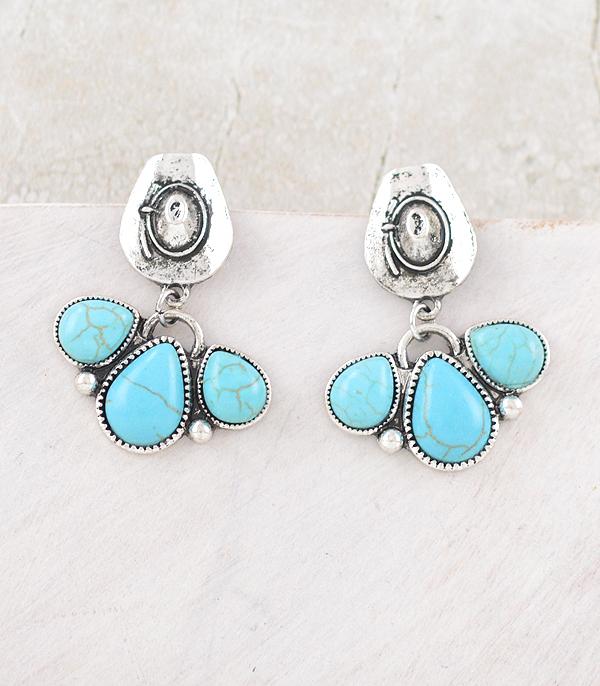 New Arrival :: Wholesale Western Cowboy Hat Turquoise Earrings